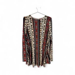 Show Me Your MuMu Red and Black Patterned Top